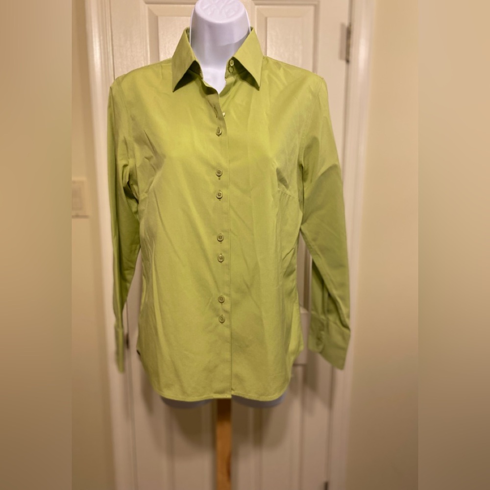 TALBOTS Lime Green Button-Down Shirt, Size: 4